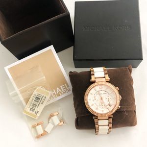 Michael Kors Parker Rose Gold/White Watch